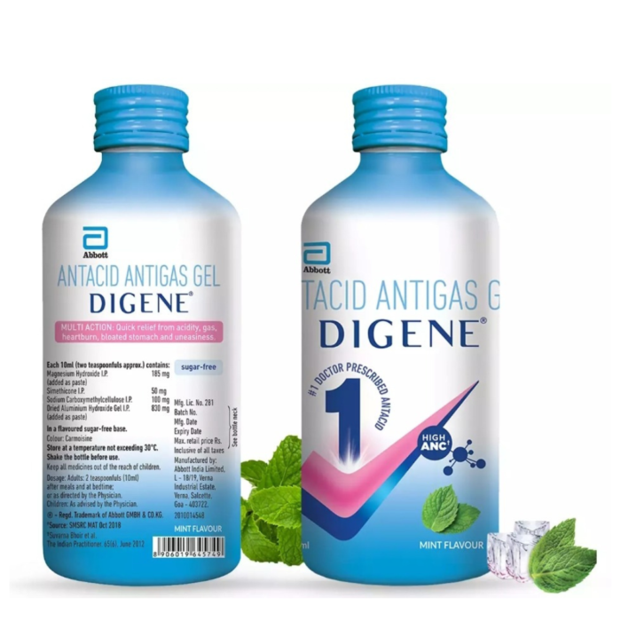 ABBOTT DIGENE GEL ACIDITY & GAS RELIEF SYRUP (200ml) MINT FLAVOUR ...